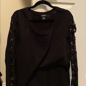Torrid lace up sleeve lightweight sweatshirt
